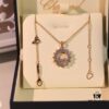 Chopard High-Version Necklace with Floating Diamond in Glass, 18K Rose Gold, Adjustable Chain, Authentic Logo on Glass and Tag
