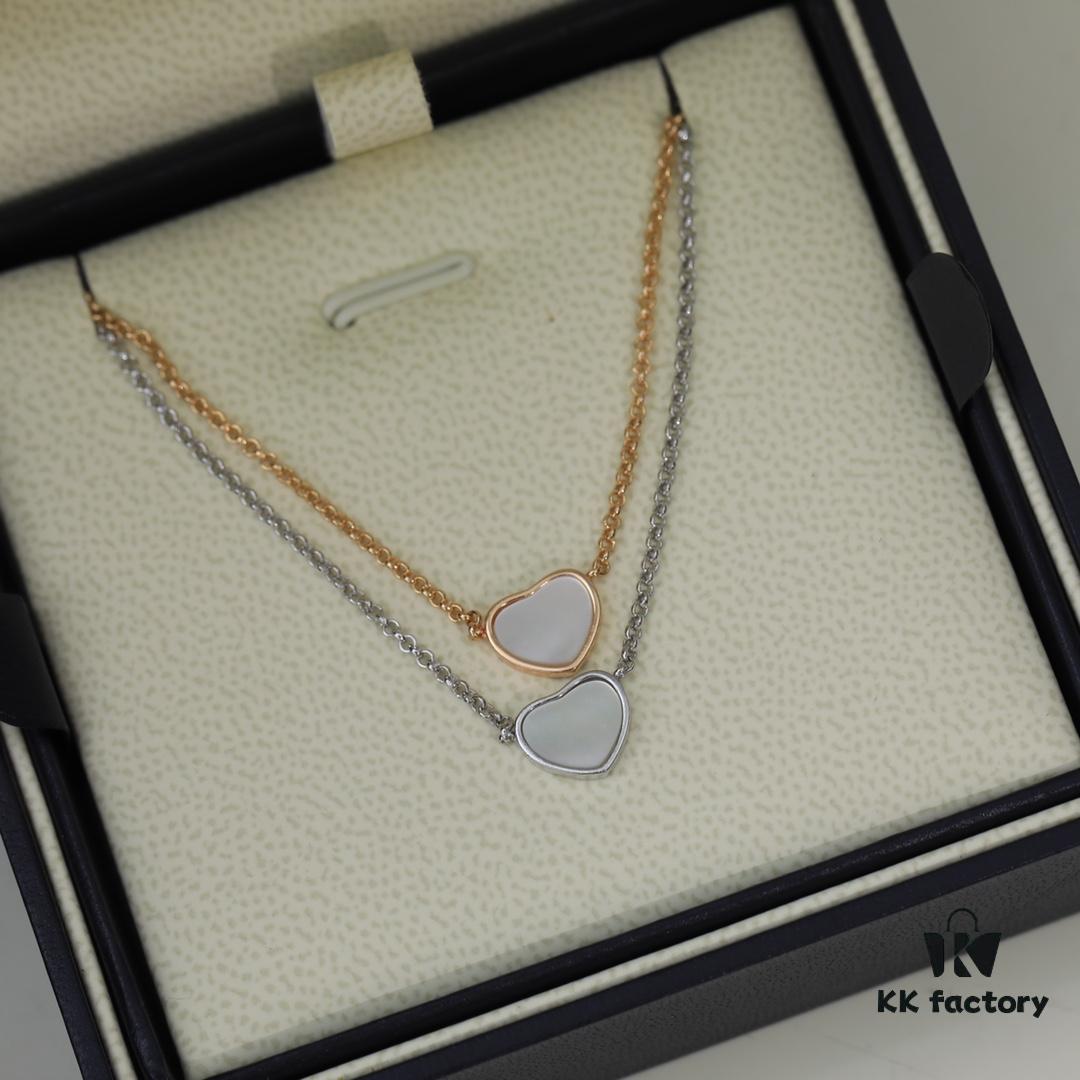 6930077112f62673a6fab436 Chopard Necklace – Chopard Love Pendant with Iconic Dancing Diamonds, 18K Rose Gold Plated, Adjustable Chain, Original Logo and Tag