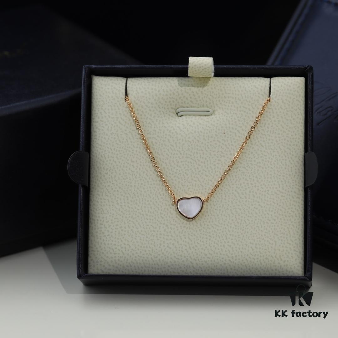 6930077212f62673a6fab438 Chopard Necklace – Chopard Love Pendant with Iconic Dancing Diamonds, 18K Rose Gold Plated, Adjustable Chain, Original Logo and Tag