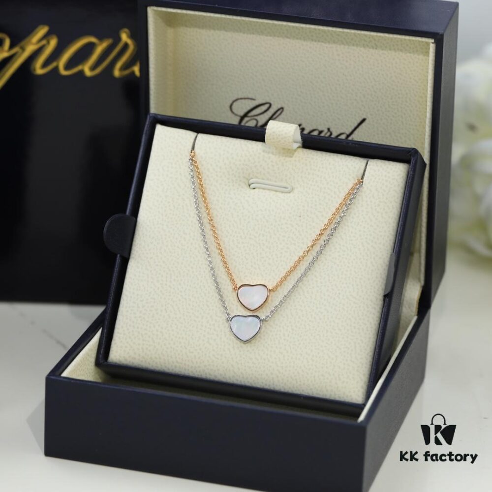 6930077412f62673a6fab43d Chopard Necklace – Chopard Love Pendant with Iconic Dancing Diamonds, 18K Rose Gold Plated, Adjustable Chain, Original Logo and Tag