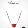 6930077612f62673a6fab43f Chopard Necklace: Lucky Chopard with Iconic Moving Diamonds in Electroplated 18K Rose Gold, Adjustable Heart Pendant with Original Logo and Authentic Tag