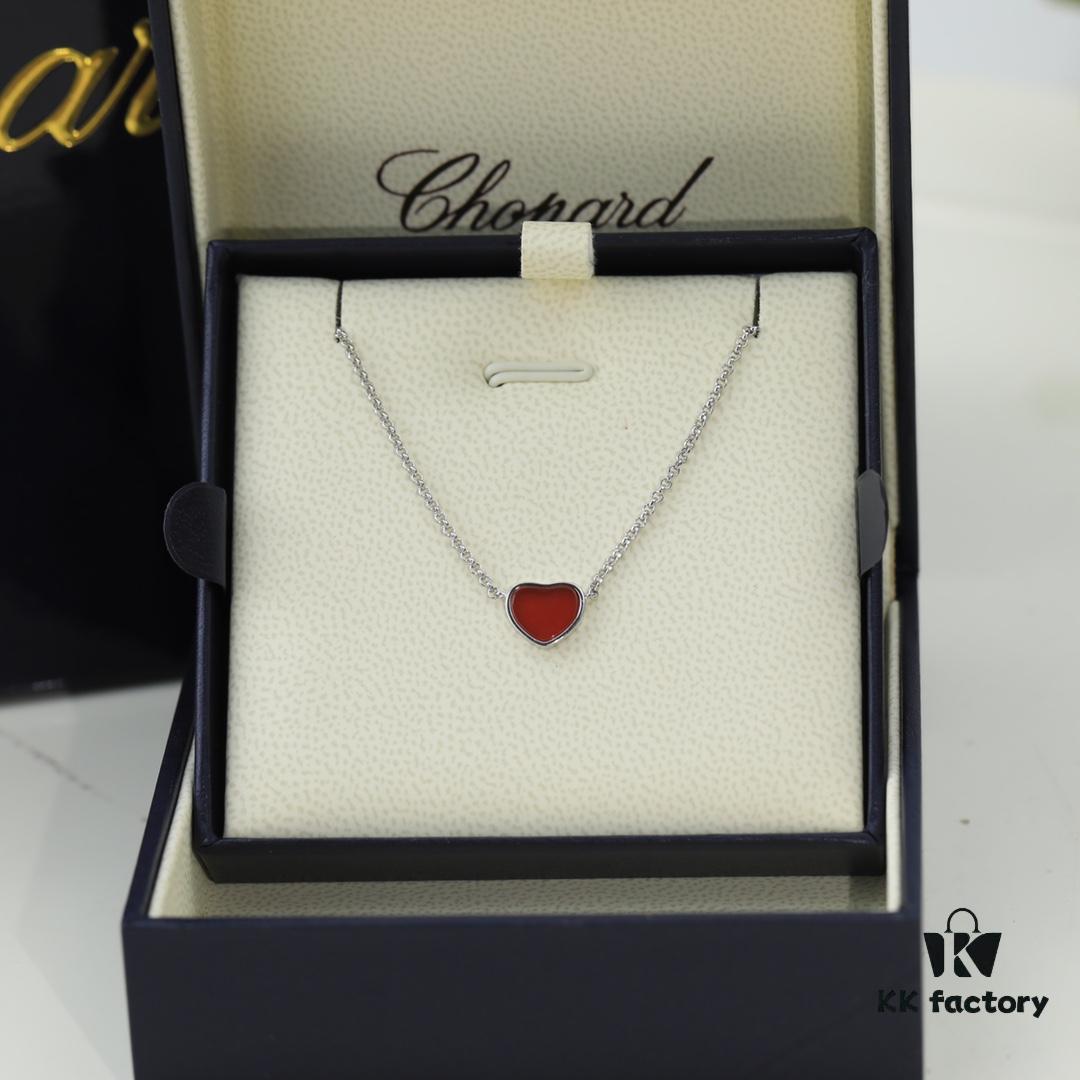 6930077612f62673a6fab440 Chopard Necklace: Lucky Chopard with Iconic Moving Diamonds in Electroplated 18K Rose Gold, Adjustable Heart Pendant with Original Logo and Authentic Tag