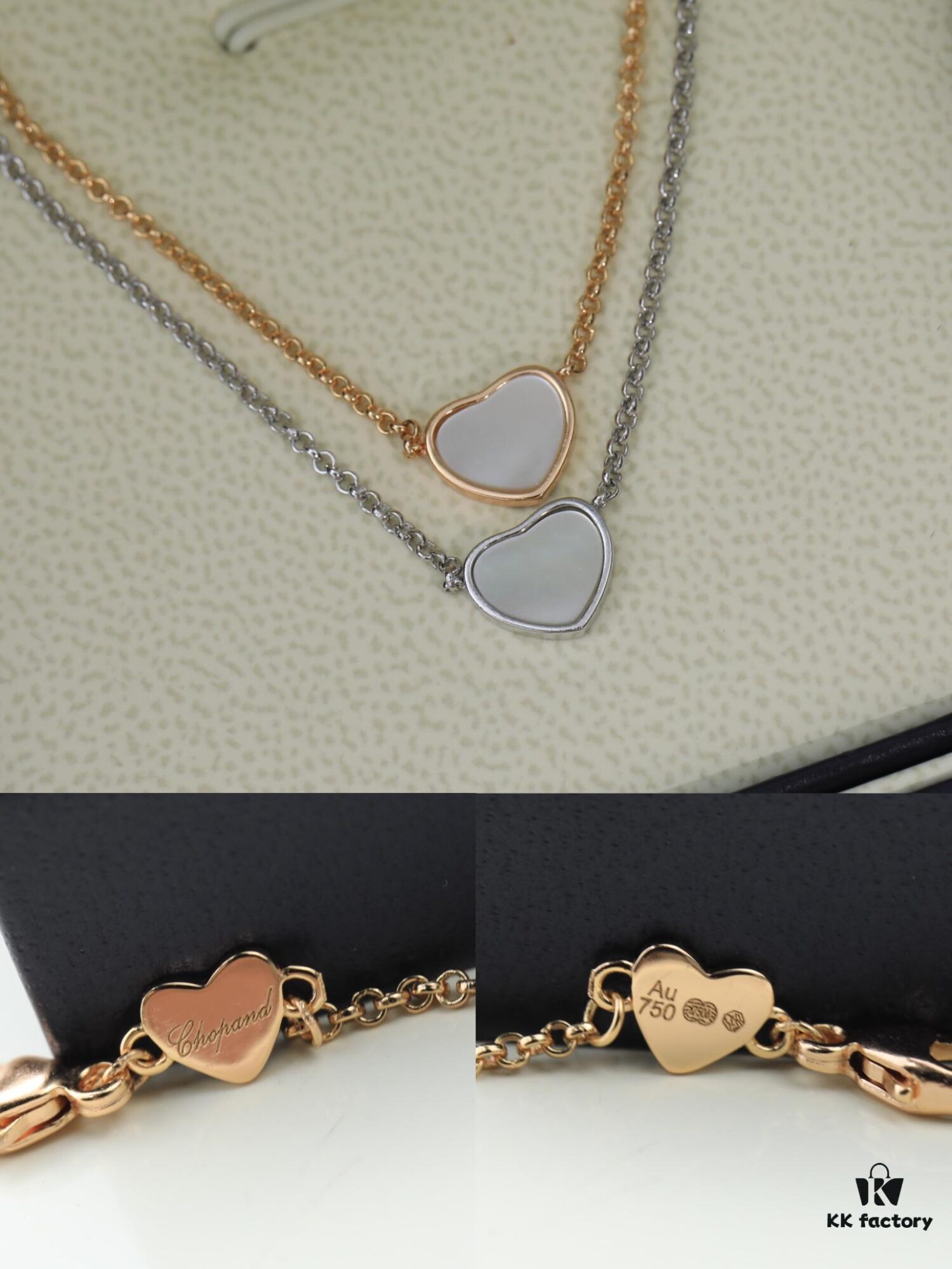 6930077712f62673a6fab441 Chopard Necklace – Chopard Love Pendant with Iconic Dancing Diamonds, 18K Rose Gold Plated, Adjustable Chain, Original Logo and Tag