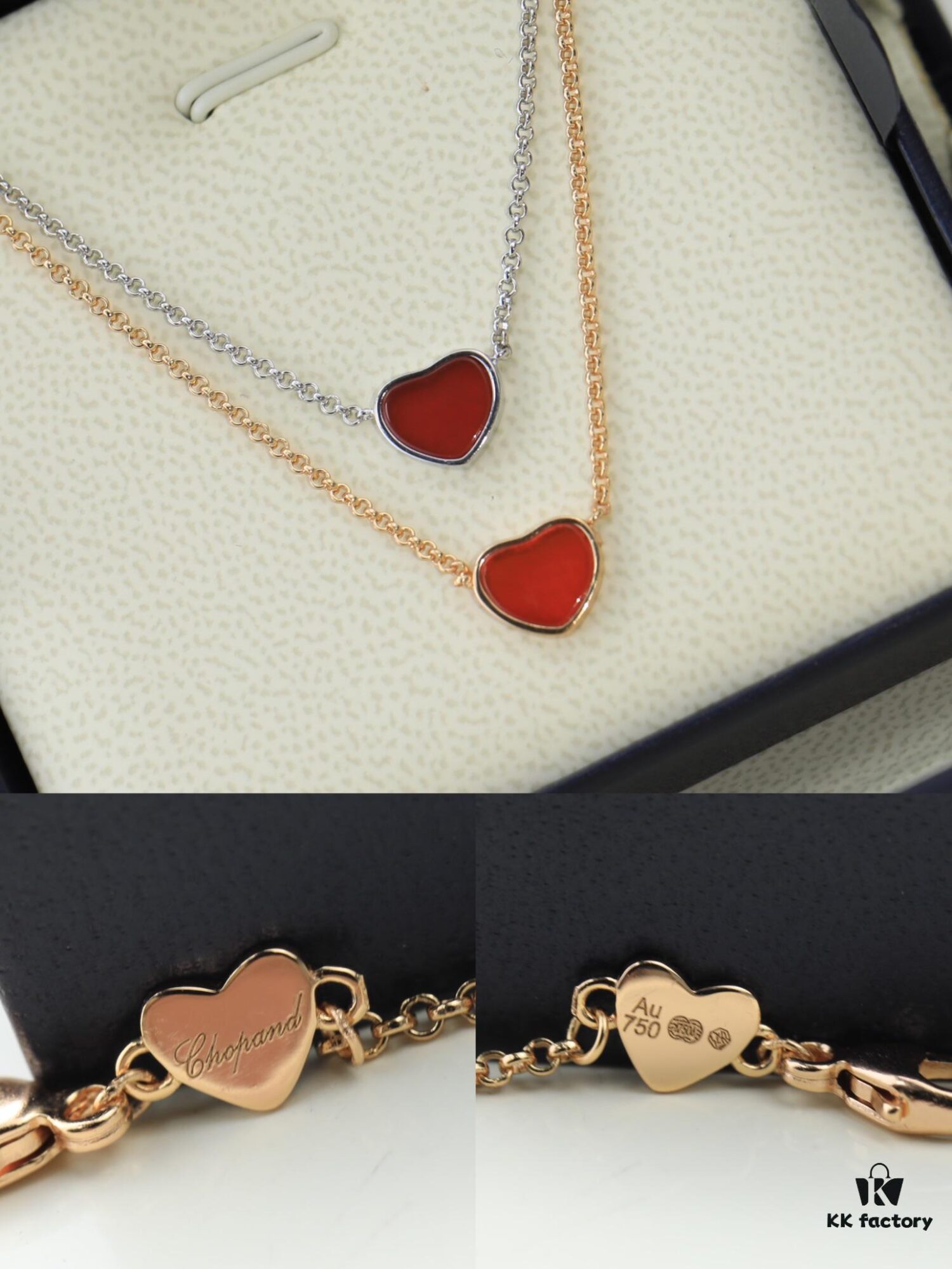 6930077d12f62673a6fab44b Chopard Necklace: Lucky Chopard with Iconic Moving Diamonds in Electroplated 18K Rose Gold, Adjustable Heart Pendant with Original Logo and Authentic Tag