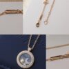 6930078212f62673a6fab454 Chopard High-Version CNC Craft Necklace with Sun, Moon and Stars, 18K Rose Gold Original Logo, Adjustable Length, Featuring Brand's Iconic Moving Diamond Inside Glass