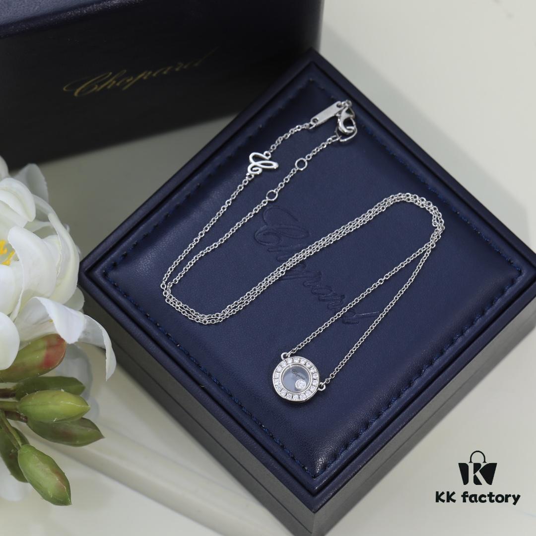 6930078212f62673a6fab455 Chopard Necklace: Luck and the Brand's Iconic Moving Diamonds, 18K Rose Gold, Original Logo, Authentic Tag, Adjustable Length