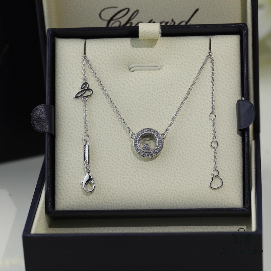 6930078312f62673a6fab456 Chopard Necklace: Luck and the Brand's Iconic Moving Diamonds, 18K Rose Gold, Original Logo, Authentic Tag, Adjustable Length