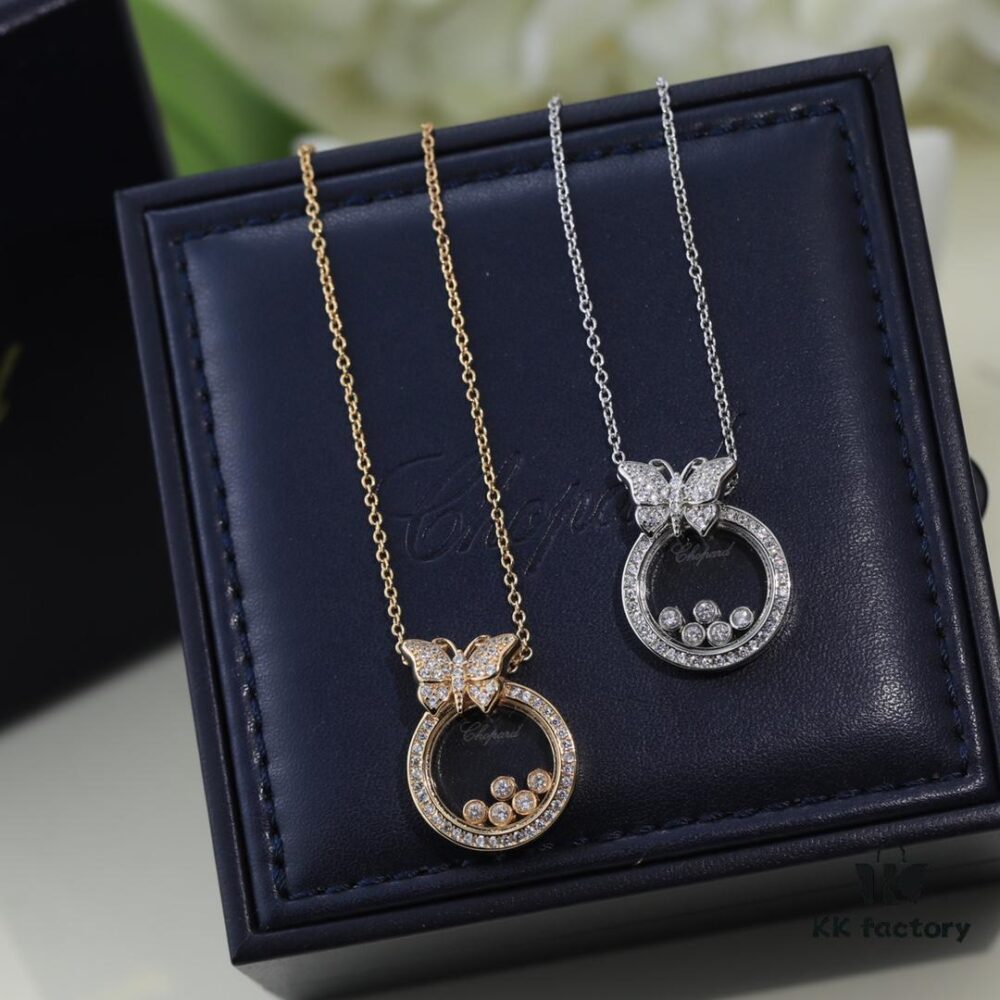 6930078512f62673a6fab458 Chopard 👼 Chopard Necklace with Lucky and Iconic Moving Diamonds, 18K Rose Gold, Original Logo, Adjustable Chain Length