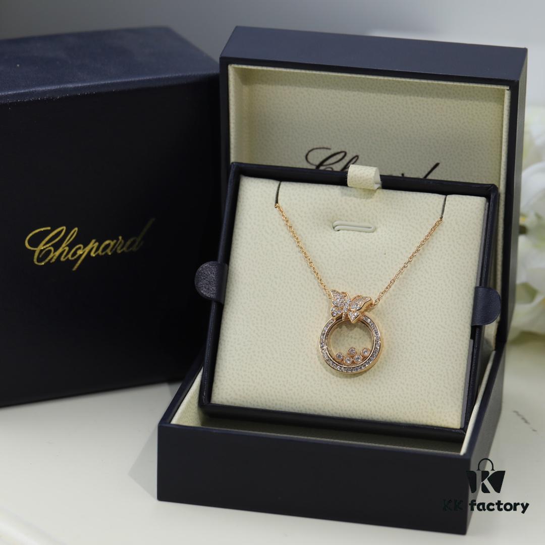 6930078512f62673a6fab45b Chopard 👼 Chopard Necklace with Lucky and Iconic Moving Diamonds, 18K Rose Gold, Original Logo, Adjustable Chain Length