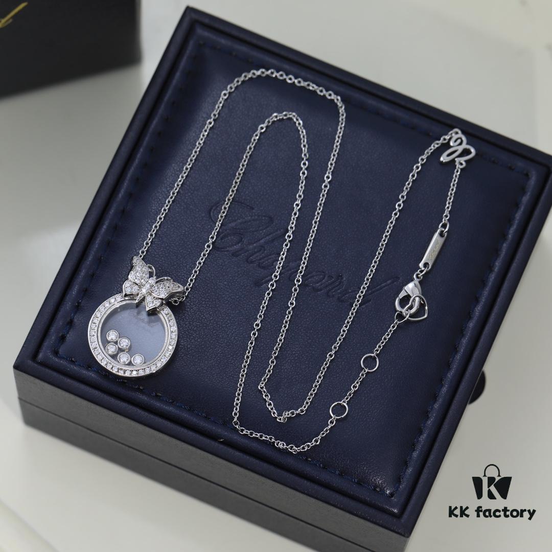 6930078612f62673a6fab45d Chopard 👼 Chopard Necklace with Lucky and Iconic Moving Diamonds, 18K Rose Gold, Original Logo, Adjustable Chain Length