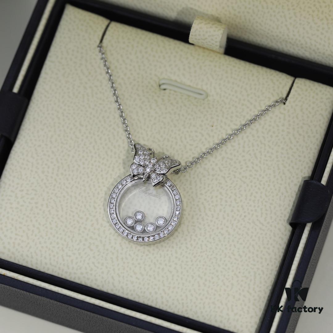 6930078712f62673a6fab45e Chopard 👼 Chopard Necklace with Lucky and Iconic Moving Diamonds, 18K Rose Gold, Original Logo, Adjustable Chain Length