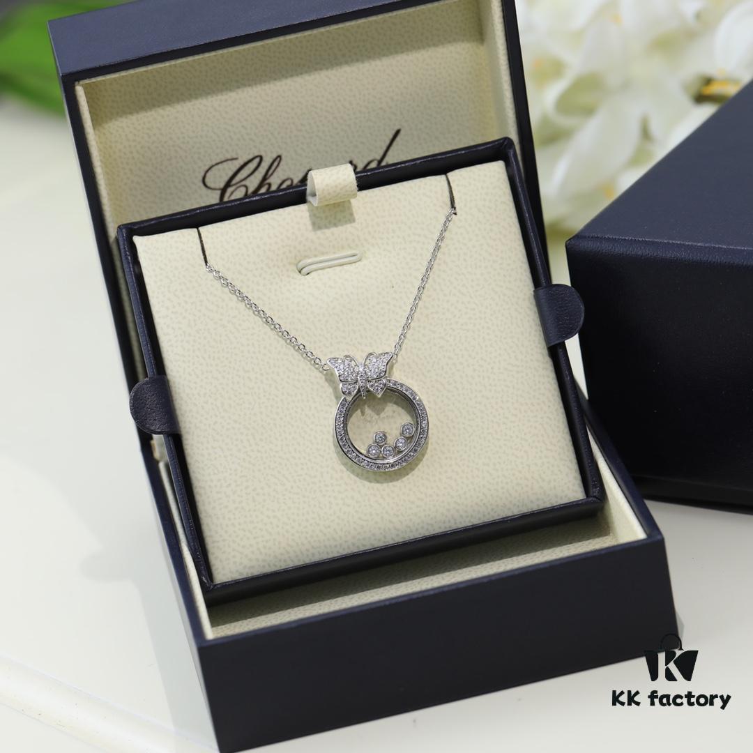 6930078912f62673a6fab45f Chopard 👼 Chopard Necklace with Lucky and Iconic Moving Diamonds, 18K Rose Gold, Original Logo, Adjustable Chain Length