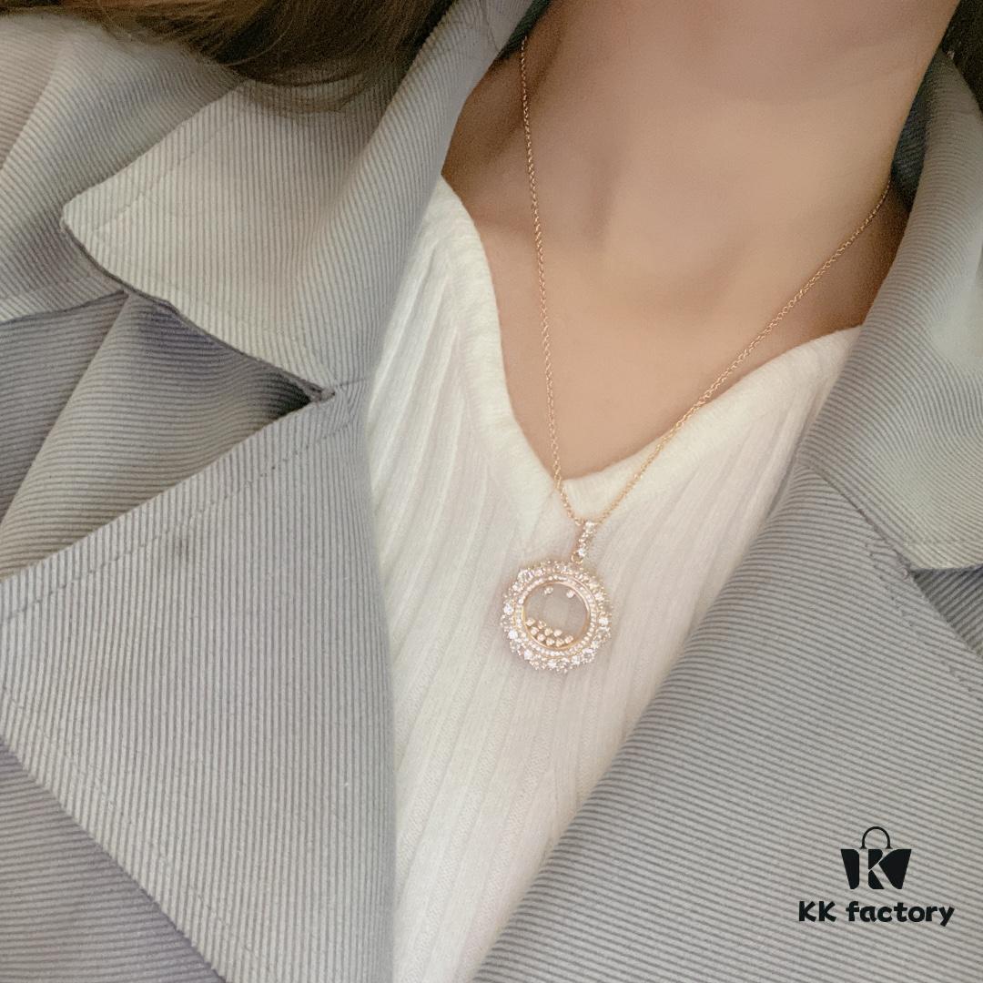 6930078e12f62673a6fab46b Chopard Necklace: Chopard's Luck and Iconic Moving Diamond, 18K Rose Gold, Original Logo and Authentic Tag, Adjustable Length, Chopard Heart Necklace