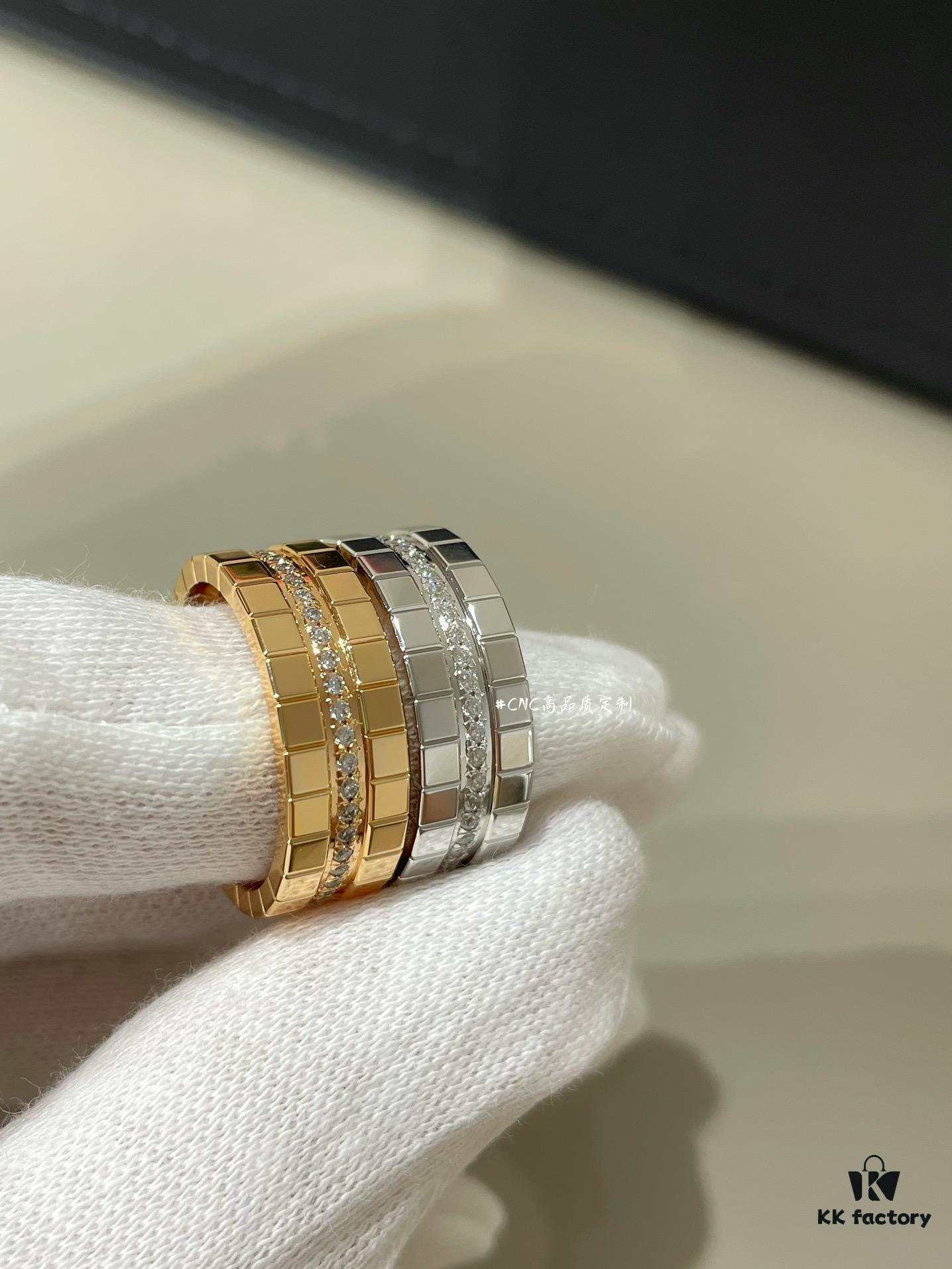 New Arrival, Chopard Ice Cube Series, Celebrity-Inspired Iced Cube Ring 💍 Custom Precision-Carved Wide Version with Diamonds