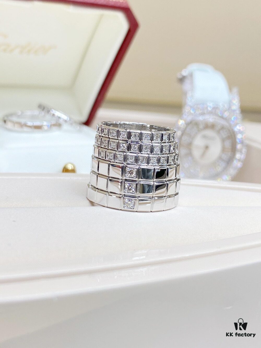 693007b712f62673a6fab4a4 New Arrival ♥️ Chopard Happy Diamonds Square Candy Ring 💍