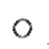 693007b812f62673a6fab4a6 Chrome Hearts Obsidian Bracelet Full Bead Cross Design