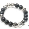 693007bb12f62673a6fab4aa Chrome Hearts Obsidian Bracelet Full Bead Cross Design