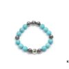 693007bf12f62673a6fab4af Chrome Hearts Turquoise Bracelet with Full Bead Cross Design