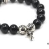 693007c412f62673a6fab4b5 Chrome Hearts Obsidian Bracelet with Cross and Ball Detail