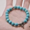 693007cc12f62673a6fab4c0 Chrome Hearts Turquoise Bracelet with Crossflower Detail