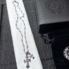 693007e712f62673a6fab4e6 Essential for Fashion-Forward Individuals: Double Cross Silver Necklace, Polished and Diamond-Faced, Reversible and Detachable Design