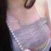 693007ec12f62673a6fab4ed Essential for Fashion-Forward Individuals: Double Cross Silver Necklace, Polished and Diamond-Faced, Reversible and Detachable Design