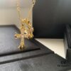 693007f512f62673a6fab4ff Kuroshin Trendy Essential Item: Double Cross Gold Necklace with Diamond and Polished Surfaces, Reversible and Detachable Design