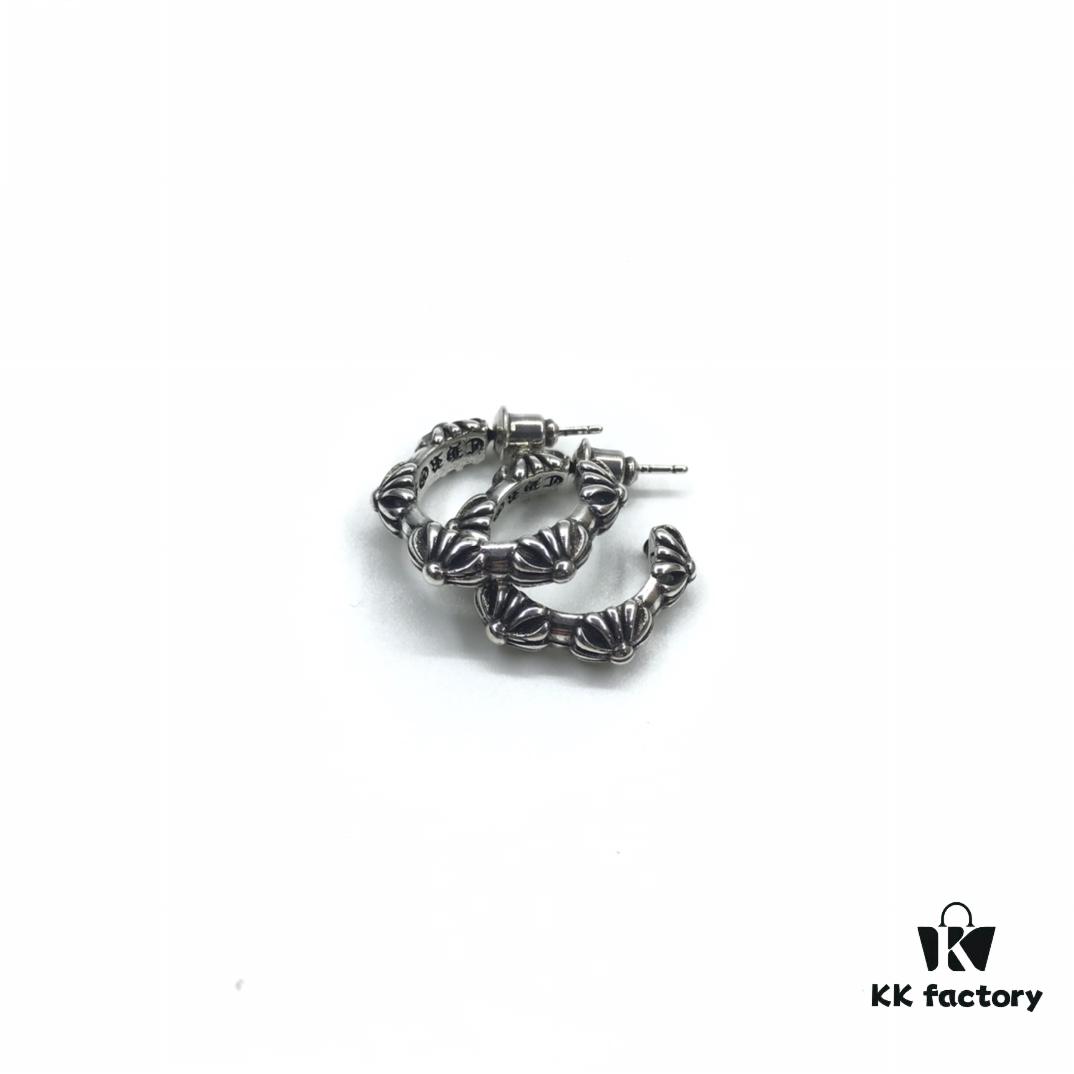 6930080e12f62673a6fab527 Chrome Hearts ❤️ New Cross Stud Earrings, C-Shaped Cross Flower Studs, Cross Flower Earrings, C-Shaped Bud Earrings