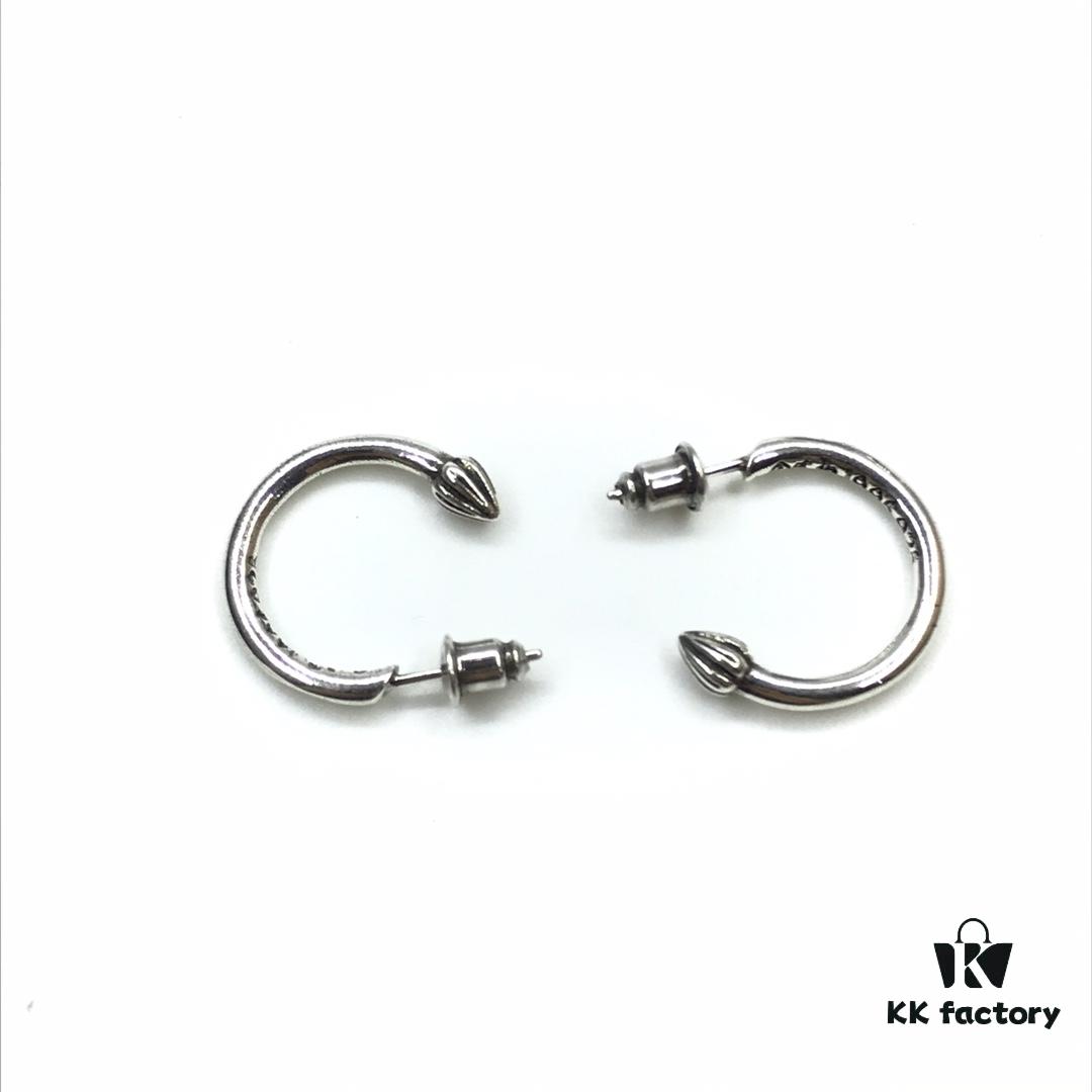 6930080e12f62673a6fab528 Chrome Hearts ❤️ New Cross Stud Earrings, C-Shaped Cross Flower Studs, Cross Flower Earrings, C-Shaped Bud Earrings