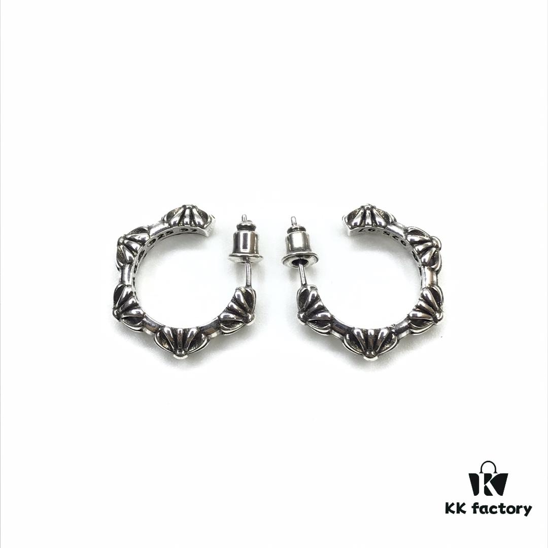 6930080e12f62673a6fab529 Chrome Hearts ❤️ New Cross Stud Earrings, C-Shaped Cross Flower Studs, Cross Flower Earrings, C-Shaped Bud Earrings