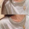 6930081712f62673a6fab53d Kuroshin Trendy Essential Item: Double Cross Gold Necklace with Diamond and Polished Surfaces, Reversible and Detachable Design