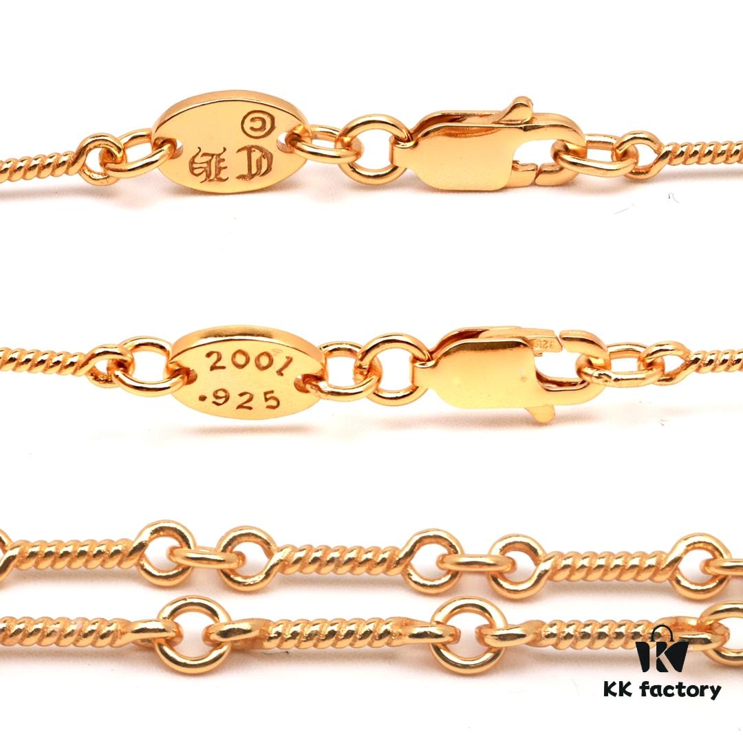6930082112f62673a6fab54f Chrome Hearts 22K Gold-Plated Double Cross Necklace