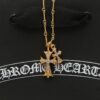 6930082812f62673a6fab558 Chrome Hearts 22K Gold-Plated Double Cross Necklace