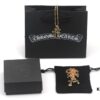 Chrome Hearts 22K Gold-Plated Green Diamond Double Cross Necklace