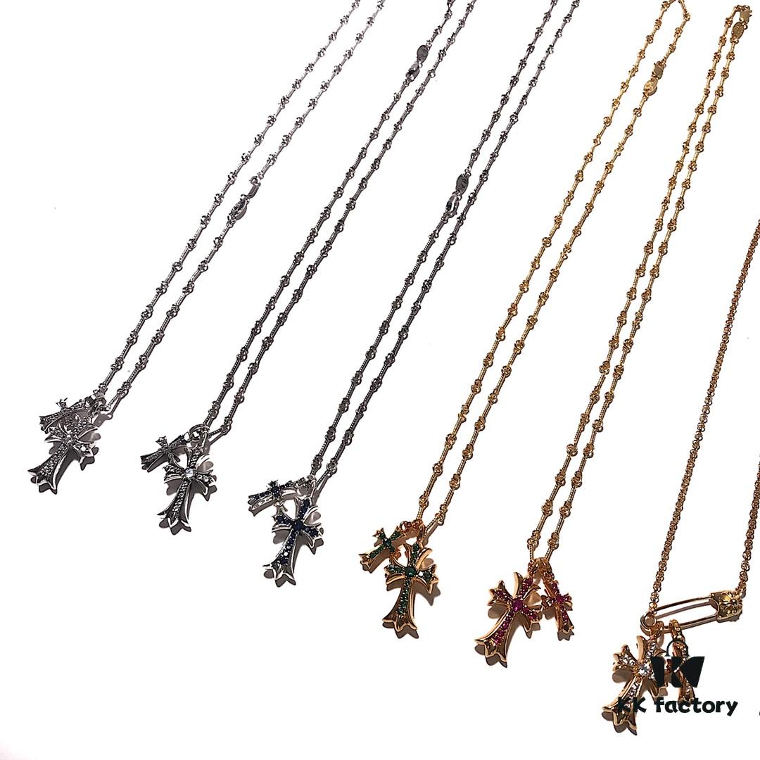 Chrome Hearts Crocodile Double Cross Series Necklace