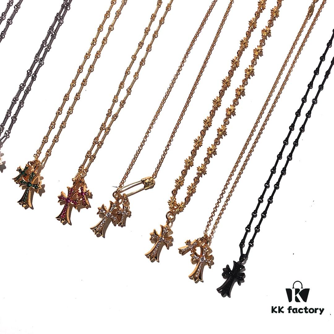 Chrome Hearts Crocodile Double Cross Series Necklace