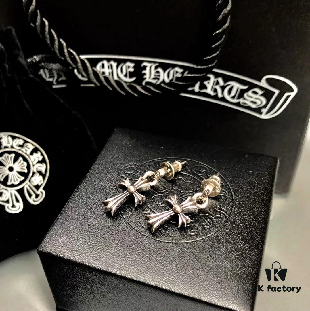 6930089712f62673a6fab634 Chrome Hearts Cross Earrings, Classic Style, S925 Sterling Silver