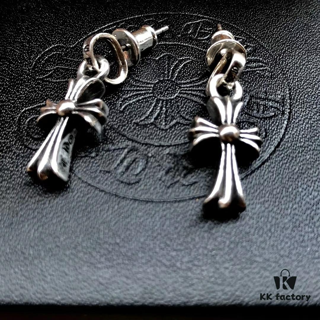6930089912f62673a6fab638 Chrome Hearts Cross Earrings, Classic Style, S925 Sterling Silver