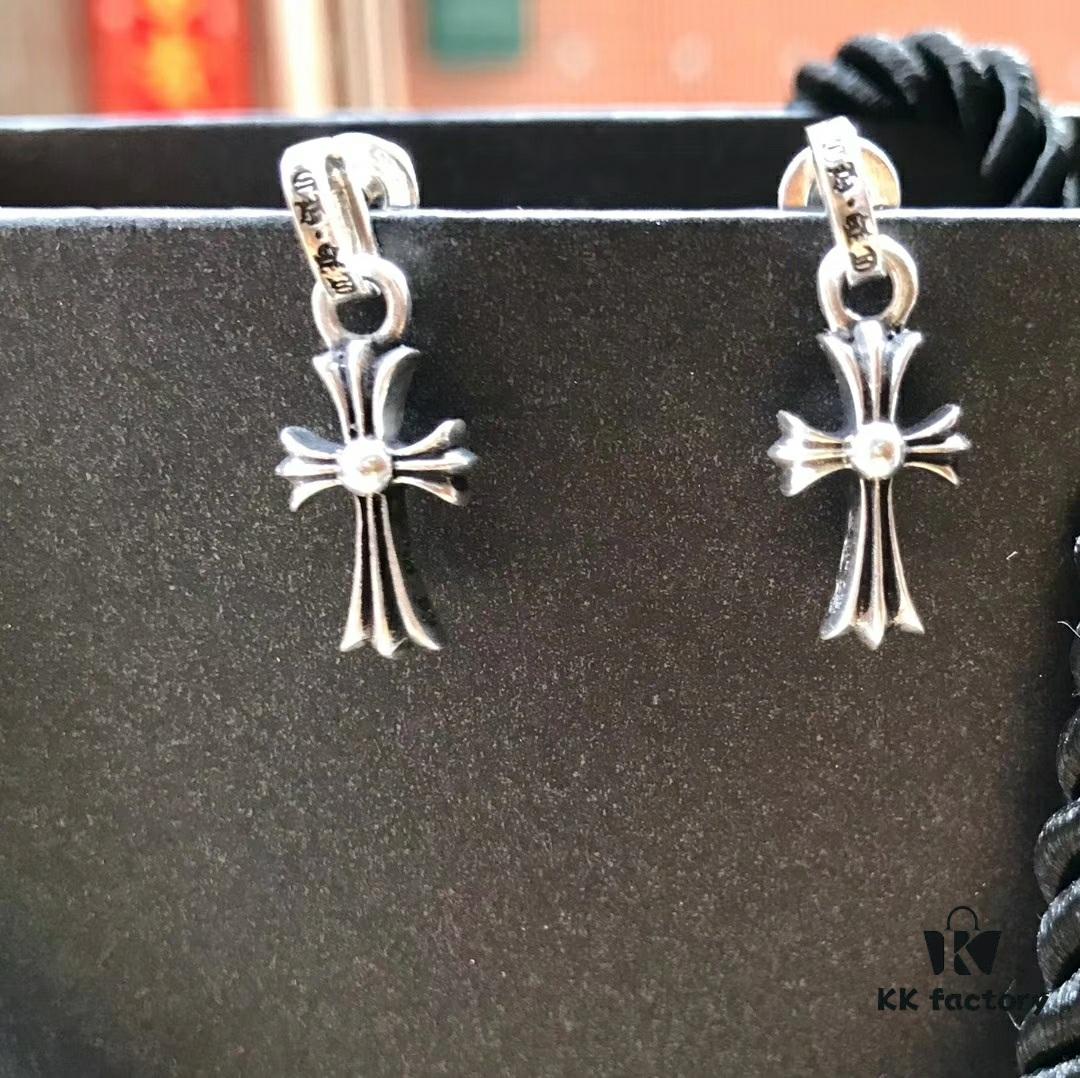 6930089a12f62673a6fab639 Chrome Hearts Cross Earrings, Classic Style, S925 Sterling Silver