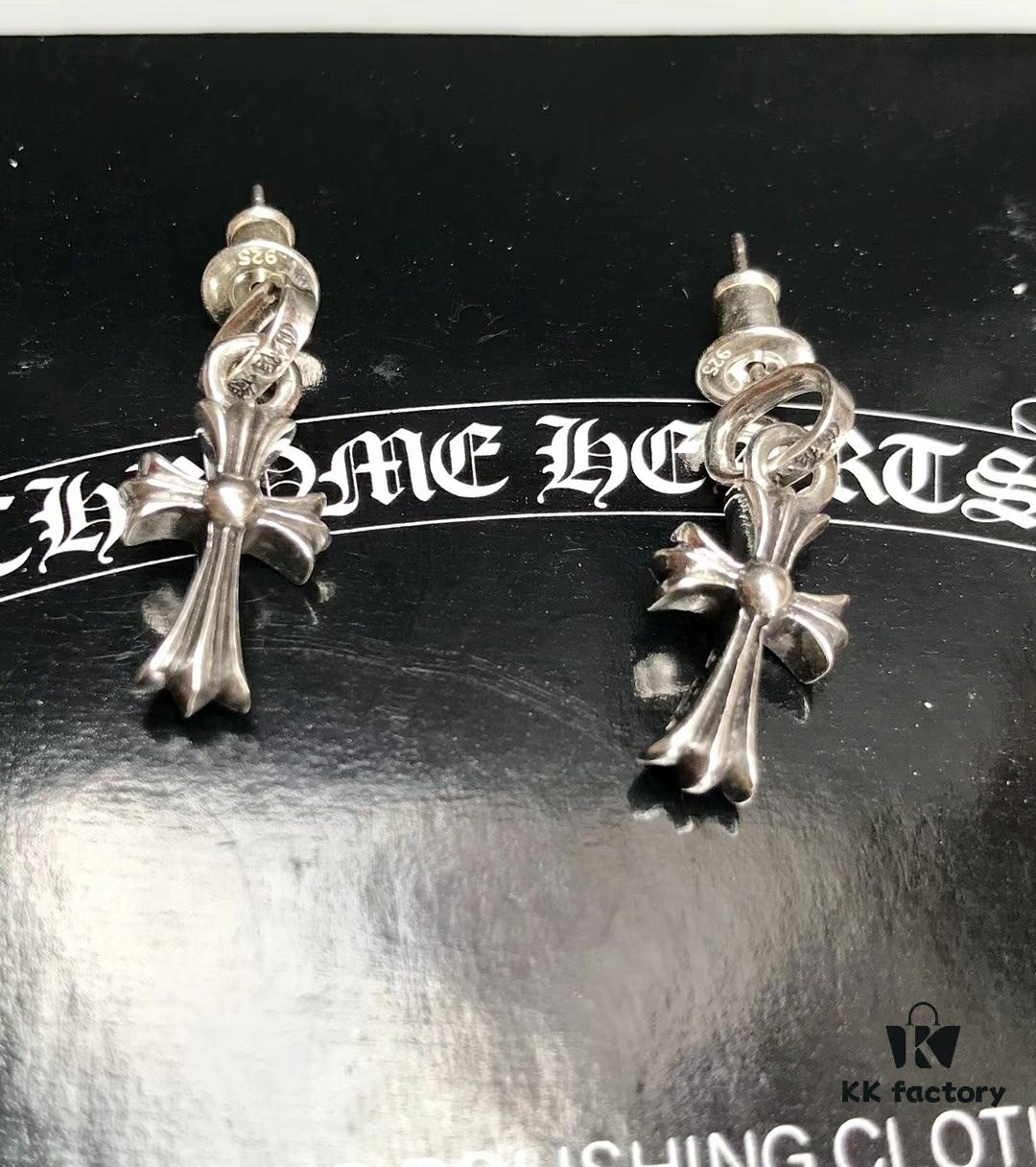 6930089a12f62673a6fab63b Chrome Hearts Cross Earrings, Classic Style, S925 Sterling Silver