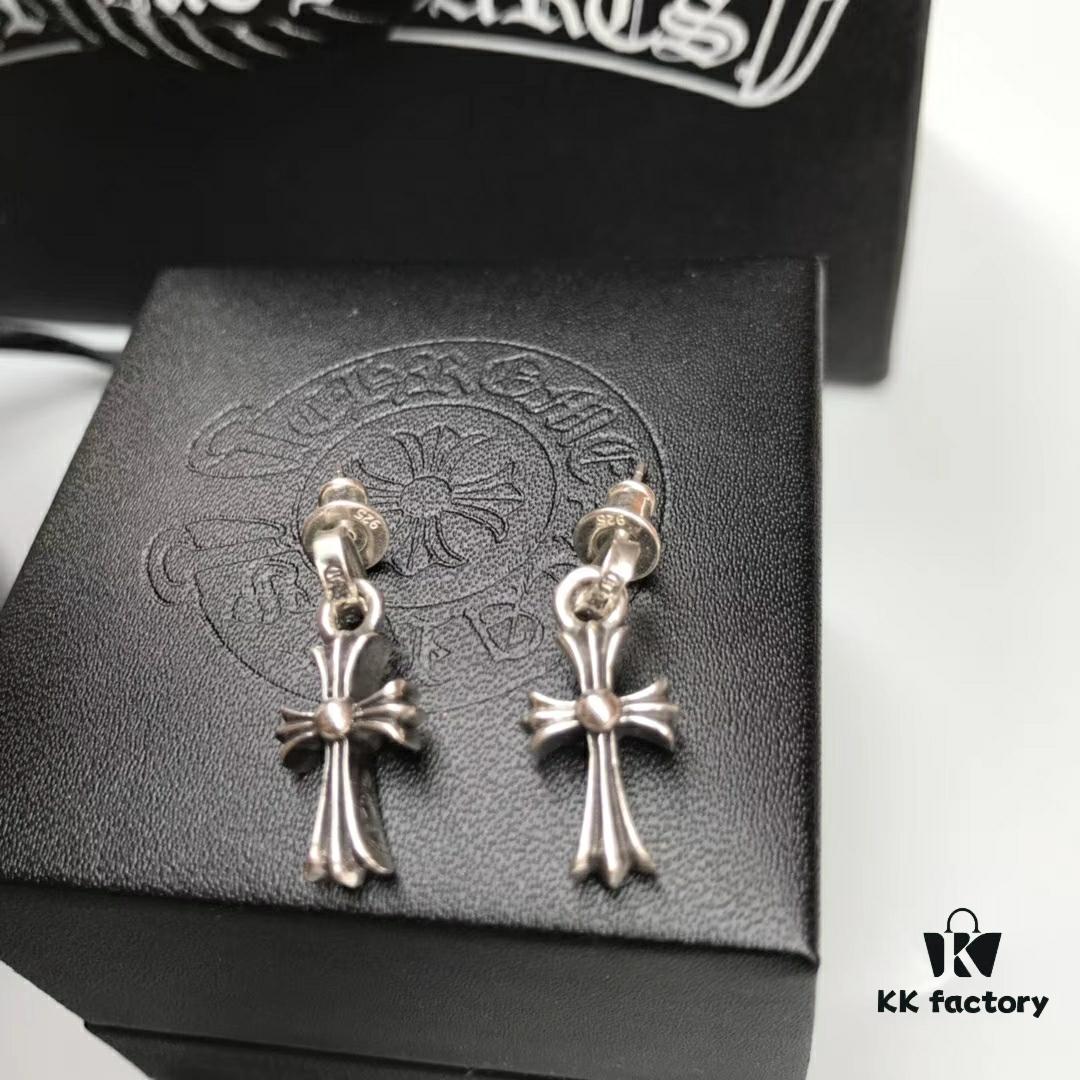 6930089a12f62673a6fab63c Chrome Hearts Cross Earrings, Classic Style, S925 Sterling Silver