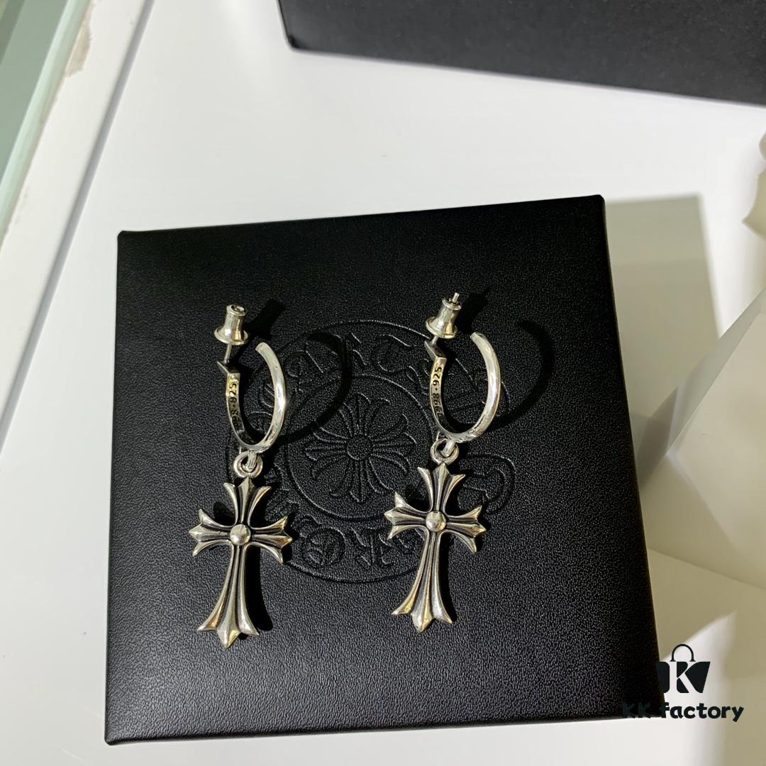 6930089b12f62673a6fab63f Luo Xin Cross Earrings! The Hottest Style Among Today's Internet Celebrities! S925 Sterling Silver with Full Original Packaging