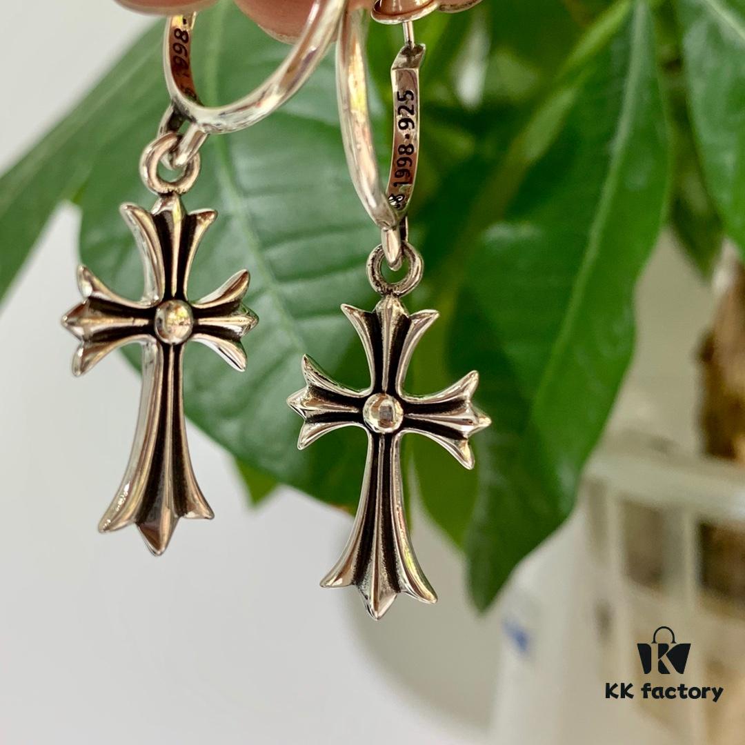 6930089d12f62673a6fab641 Luo Xin Cross Earrings! The Hottest Style Among Today's Internet Celebrities! S925 Sterling Silver with Full Original Packaging
