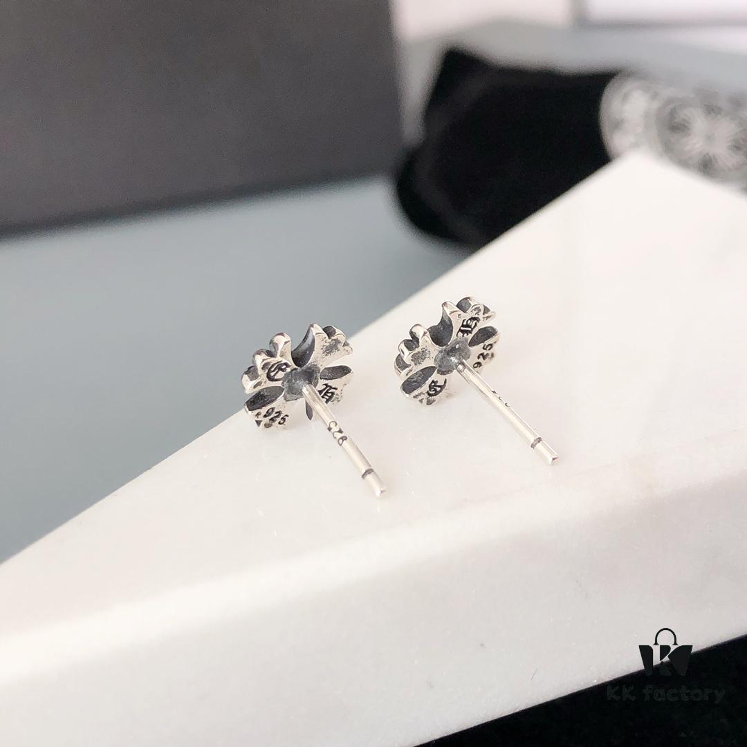 693008a412f62673a6fab64c S925 Pure Silver! Counter Ear Studs! Chrome Hearts Style, Casual and Individual, Perfect for Everyday Wear