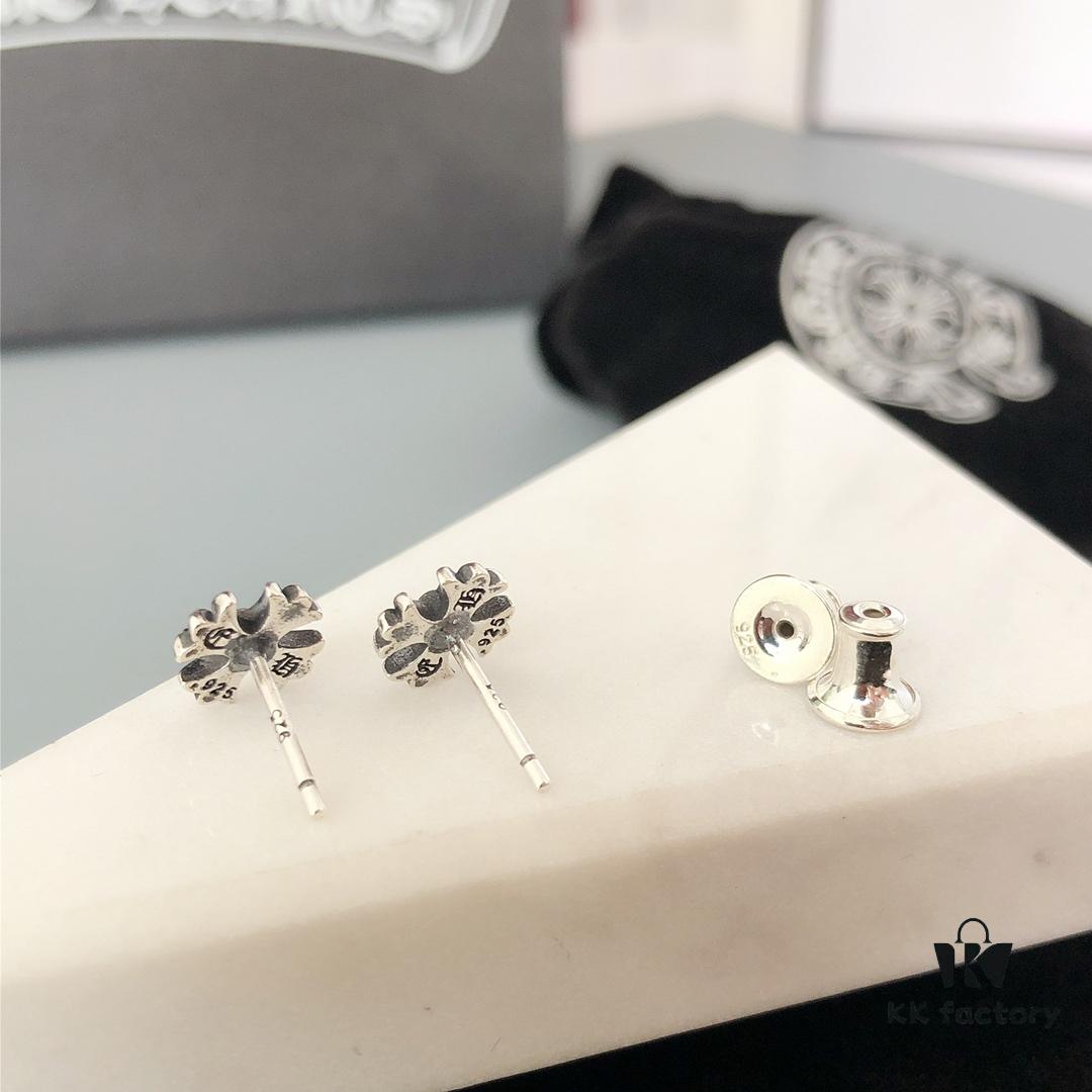 693008a512f62673a6fab64f S925 Pure Silver! Counter Ear Studs! Chrome Hearts Style, Casual and Individual, Perfect for Everyday Wear