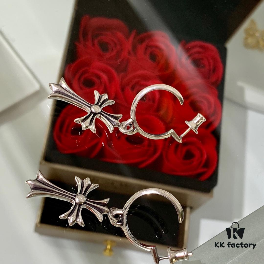 693008a712f62673a6fab652 Luo Xin Cross Earrings! The Hottest Style Among Today's Internet Celebrities! S925 Sterling Silver with Full Original Packaging