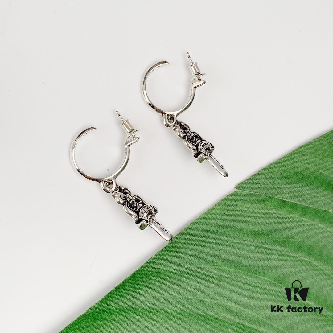 Chrome Hearts Double-Sided Sword Earrings