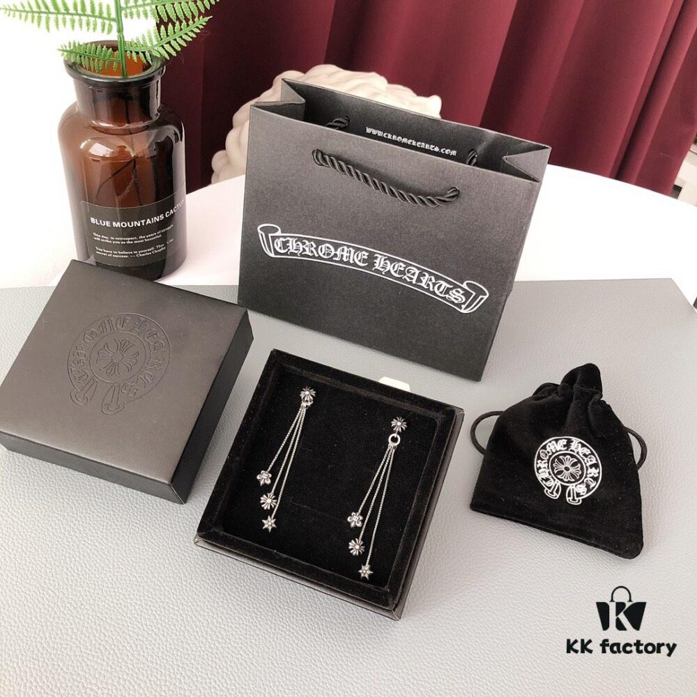 693008ab12f62673a6fab65a Chrome Hearts JoJo Three-Tassel Stud Earrings! Classic Style! Versatile and Flattering! Made of S925 Sterling Silver! Original Quality!