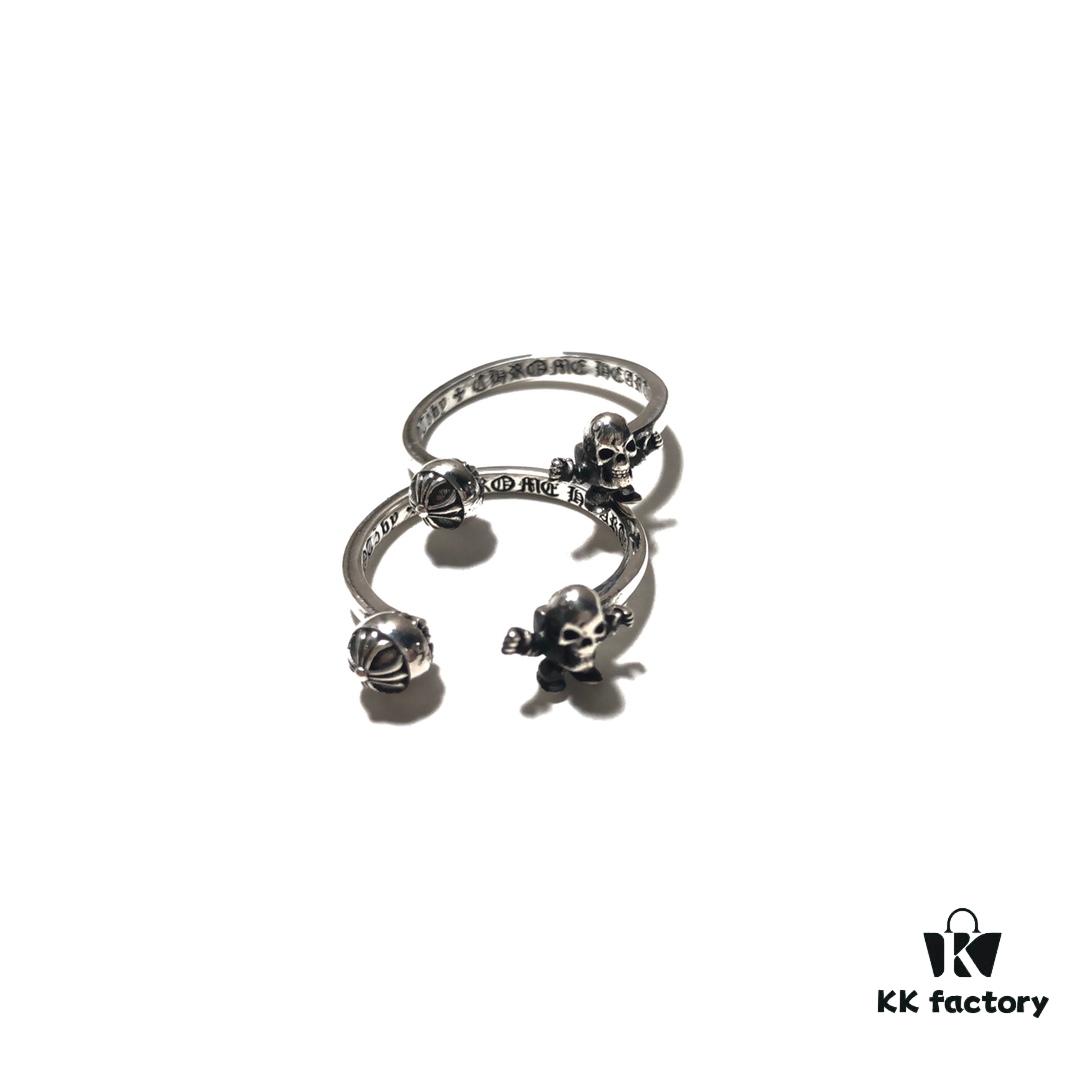 693008be12f62673a6fab681 Chrome Hearts Open FOTI Skull Ring with Oxidized Finish