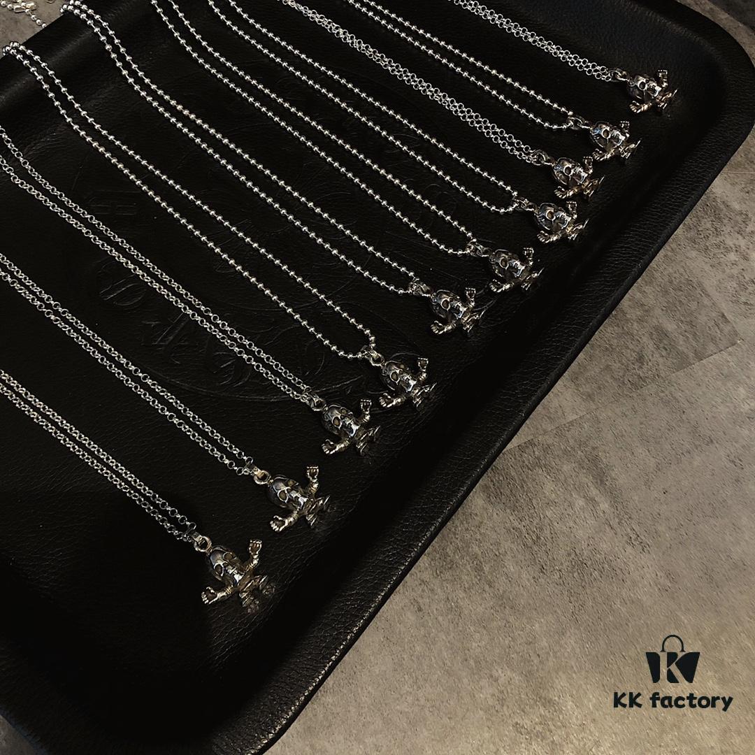 693008c412f62673a6fab68a Chrome Hearts Foti Small Power Skull Necklace